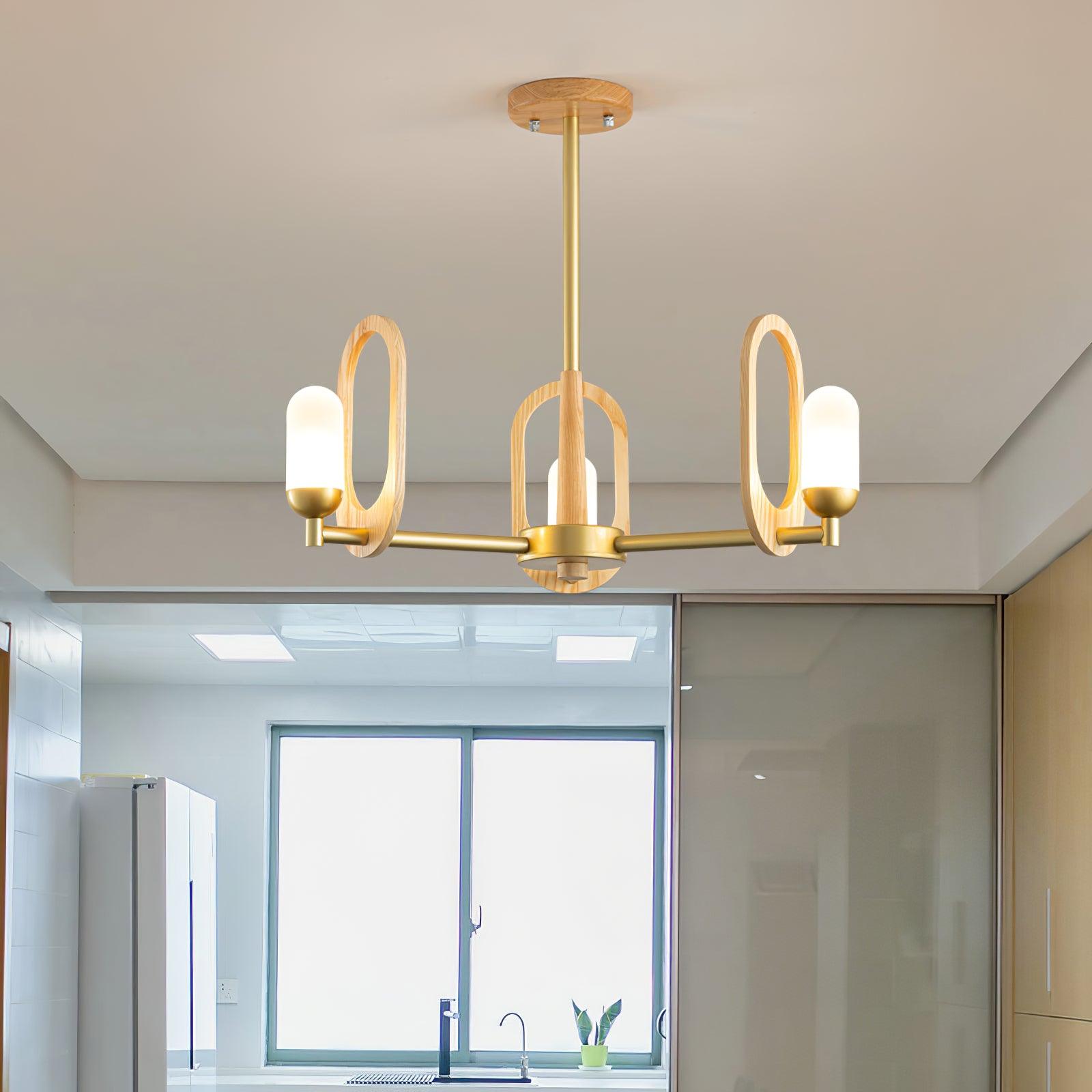 Wood Art Halo Chandelier - Cueteks