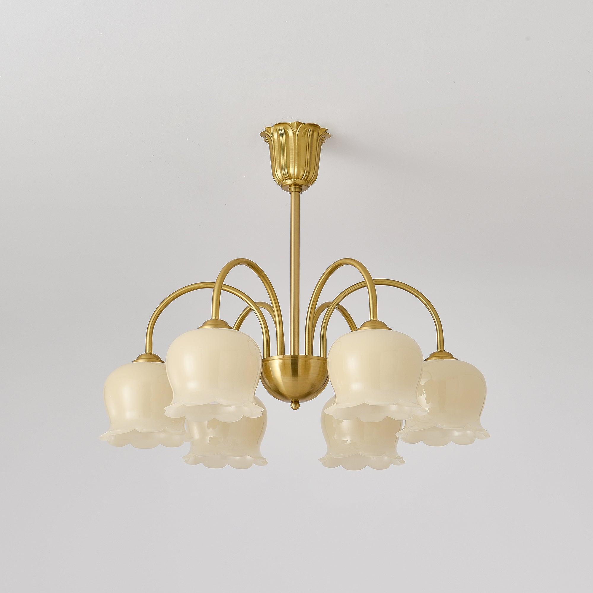 Orchids Brass Chandelier - Cueteks