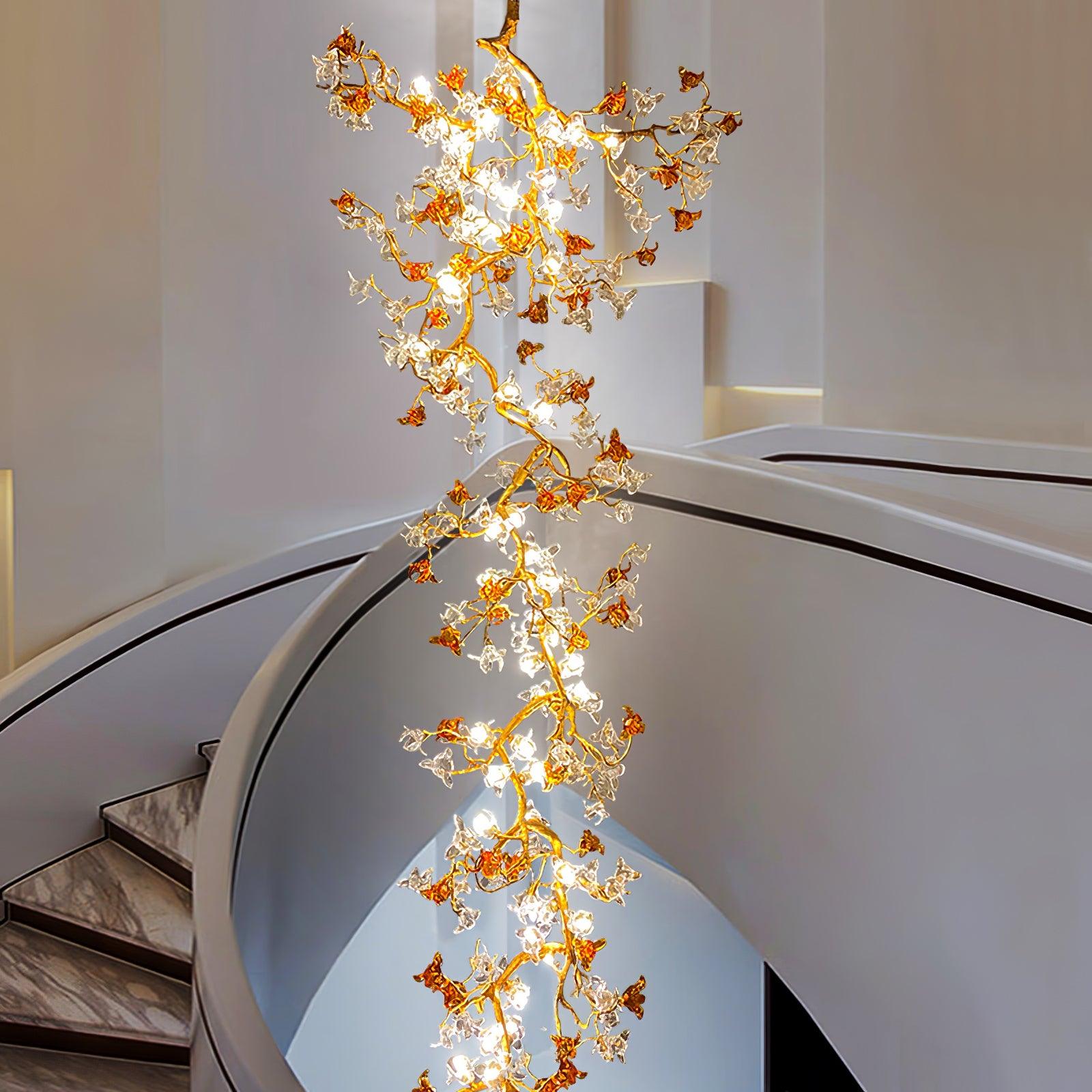 Brass Maple Branch Chandelier - Cueteks