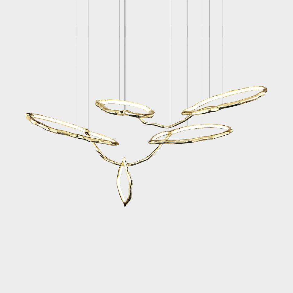 Cloud Rings Series Brass Chandelier - Cueteks