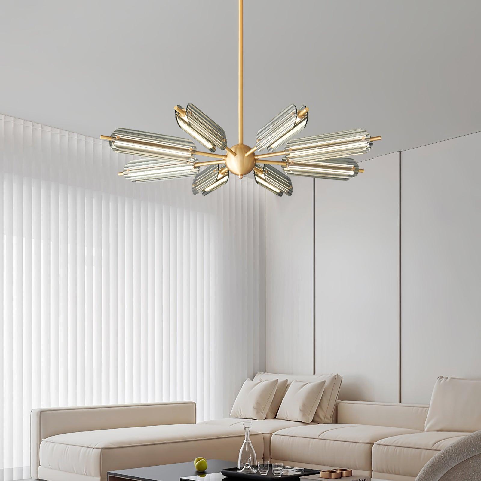 Sputnik Brass Chandelier - Cueteks