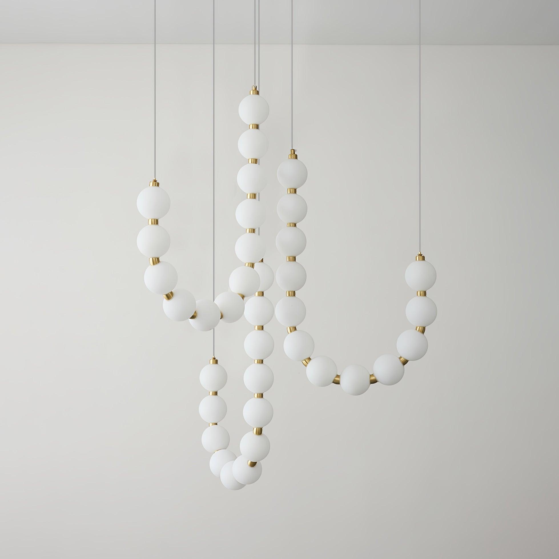 Glass Pearl Necklace Chandelier - Cueteks
