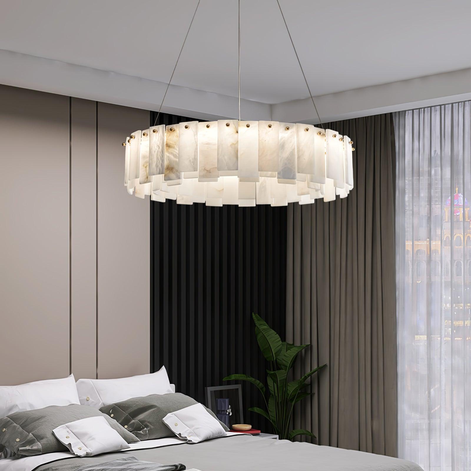 Celestial Alabaster Round Chandelier - Cueteks