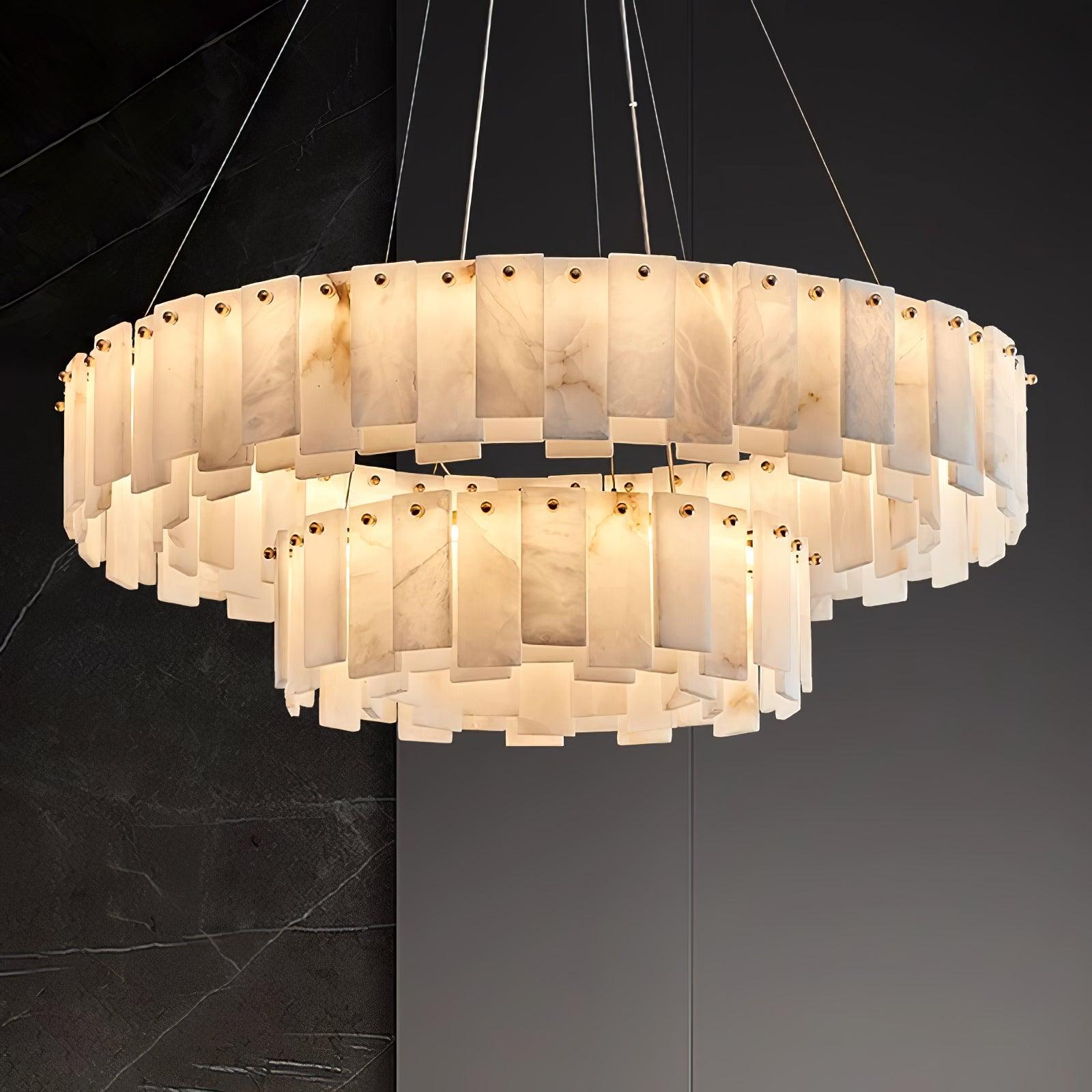 Celestial Alabaster Round Chandelier - Cueteks