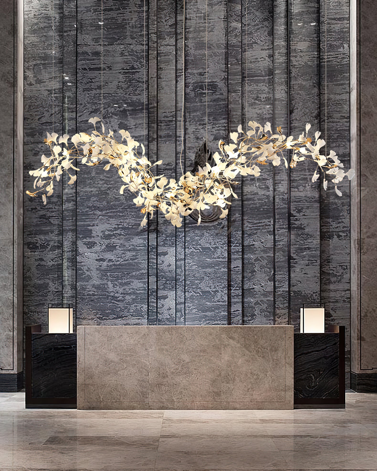Ginkgo Tip Tlying Chandelier - Cueteks