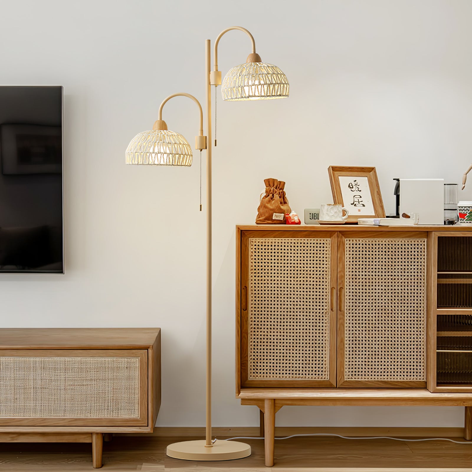 Rattan Arch Floor Lamp - Cueteks