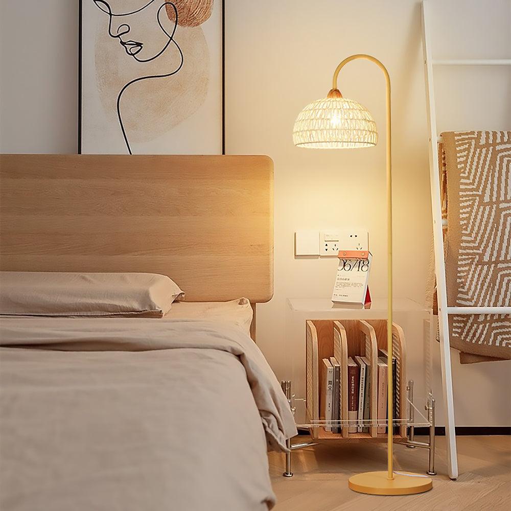Rattan Arch Floor Lamp - Cueteks