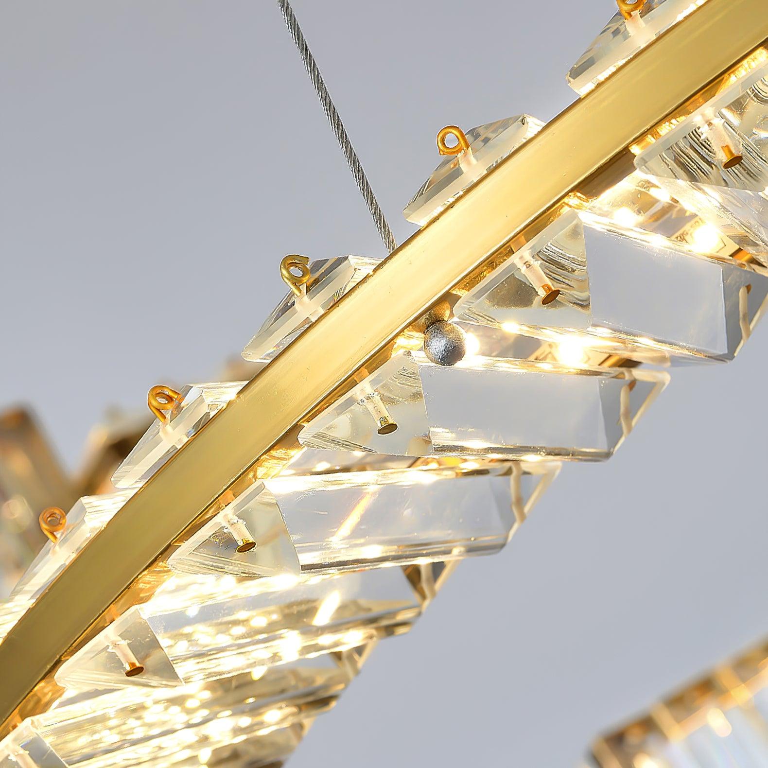 Stella gold-colour frame and clear faceted crystal attachment detail