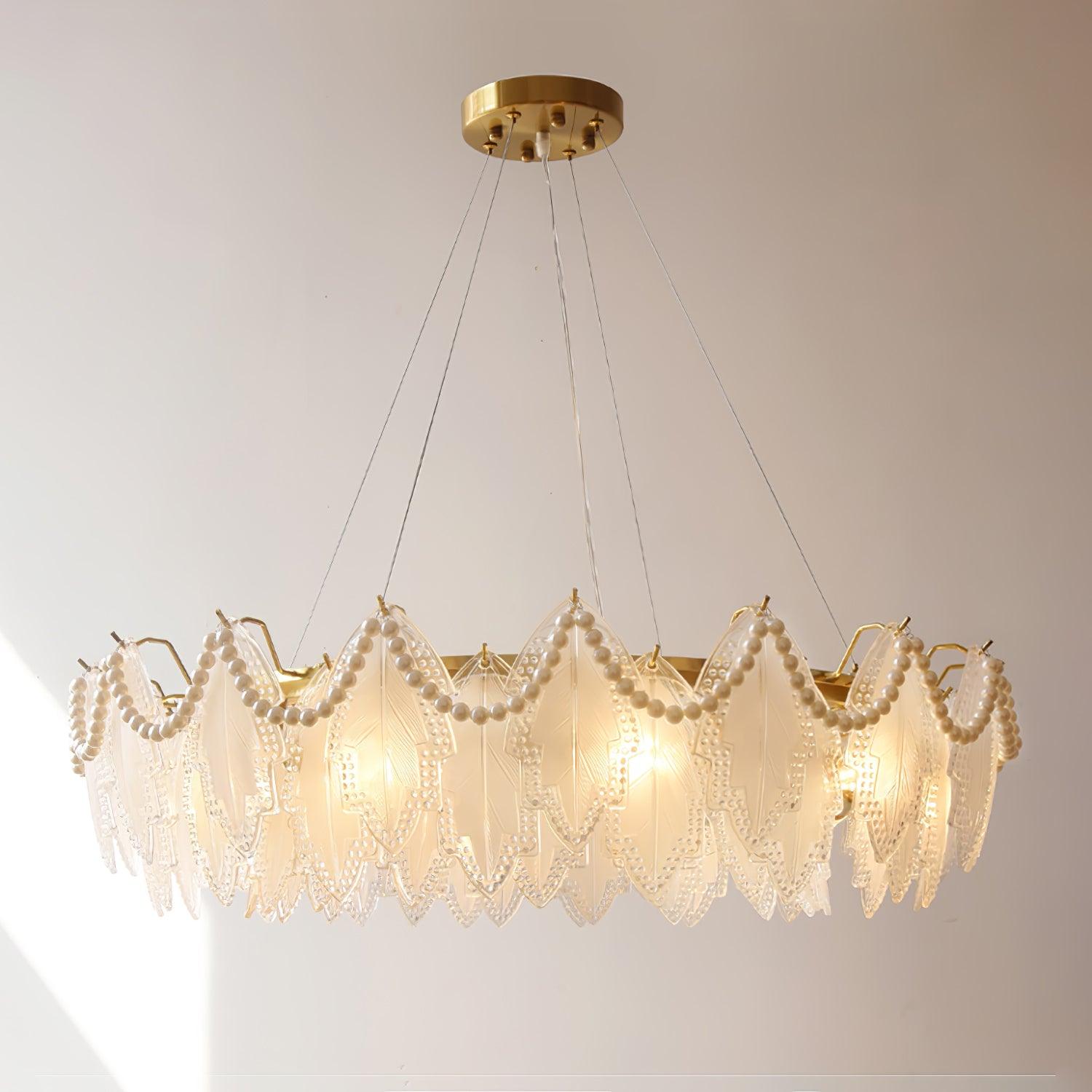 Maple Leaf Glass Chandelier - Cueteks