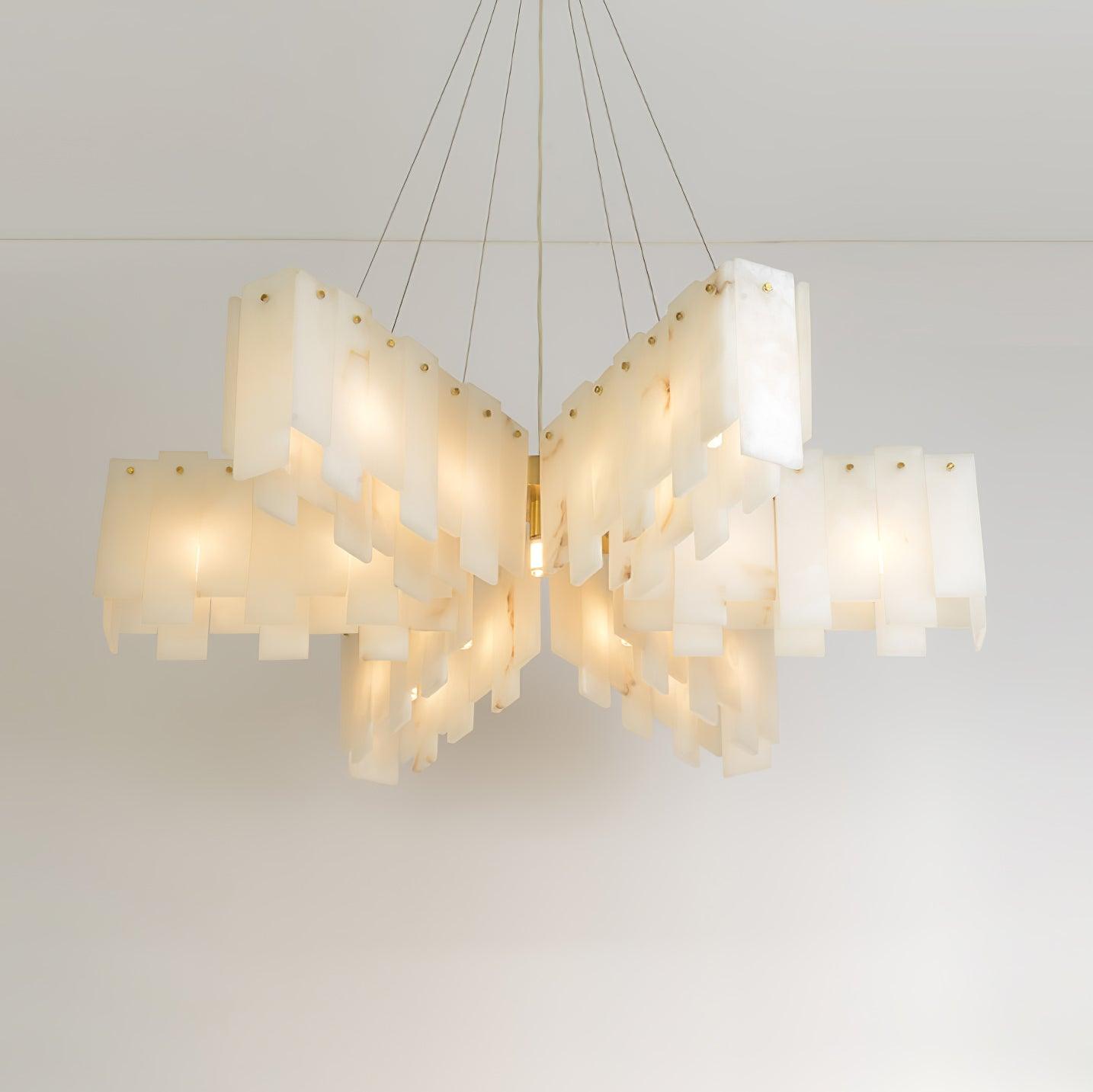 Alabaster Cascade Tiered Chandelier - Cueteks