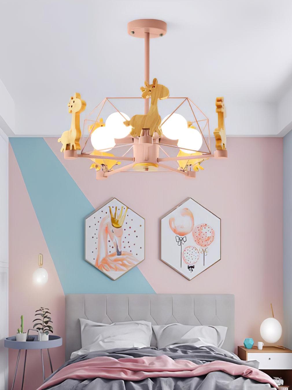 Lovely Deer Wooden Chandelier - Cueteks