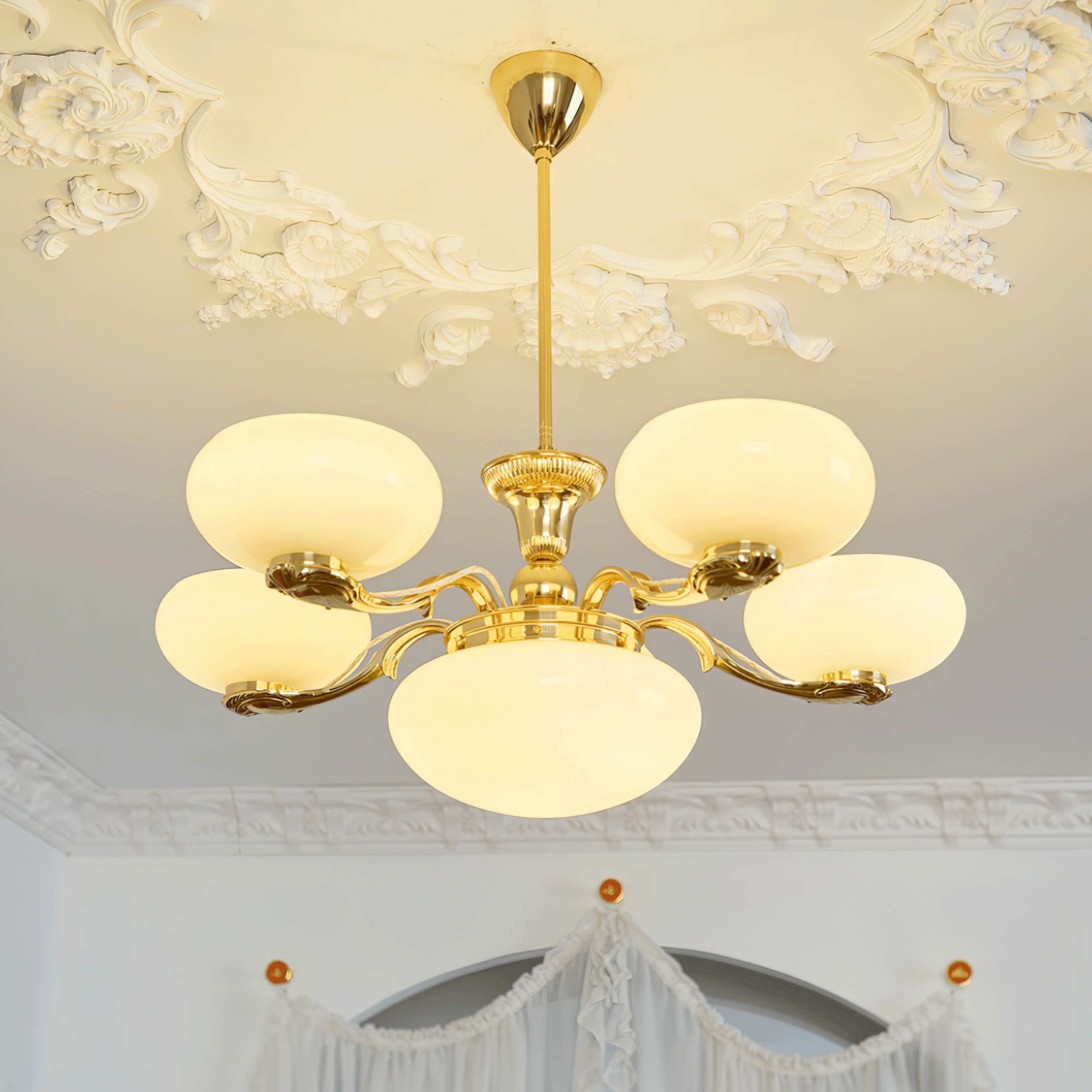 Brass Radiance Orb Chandelier - Cueteks