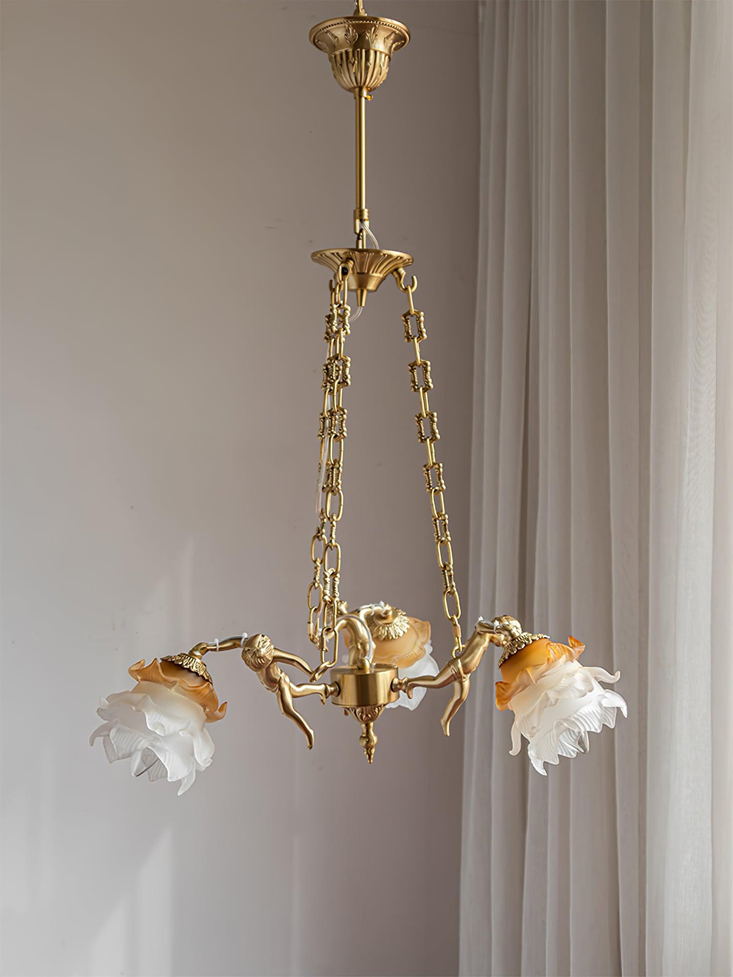 Putti Statuettes Brass Suspension - Cueteks