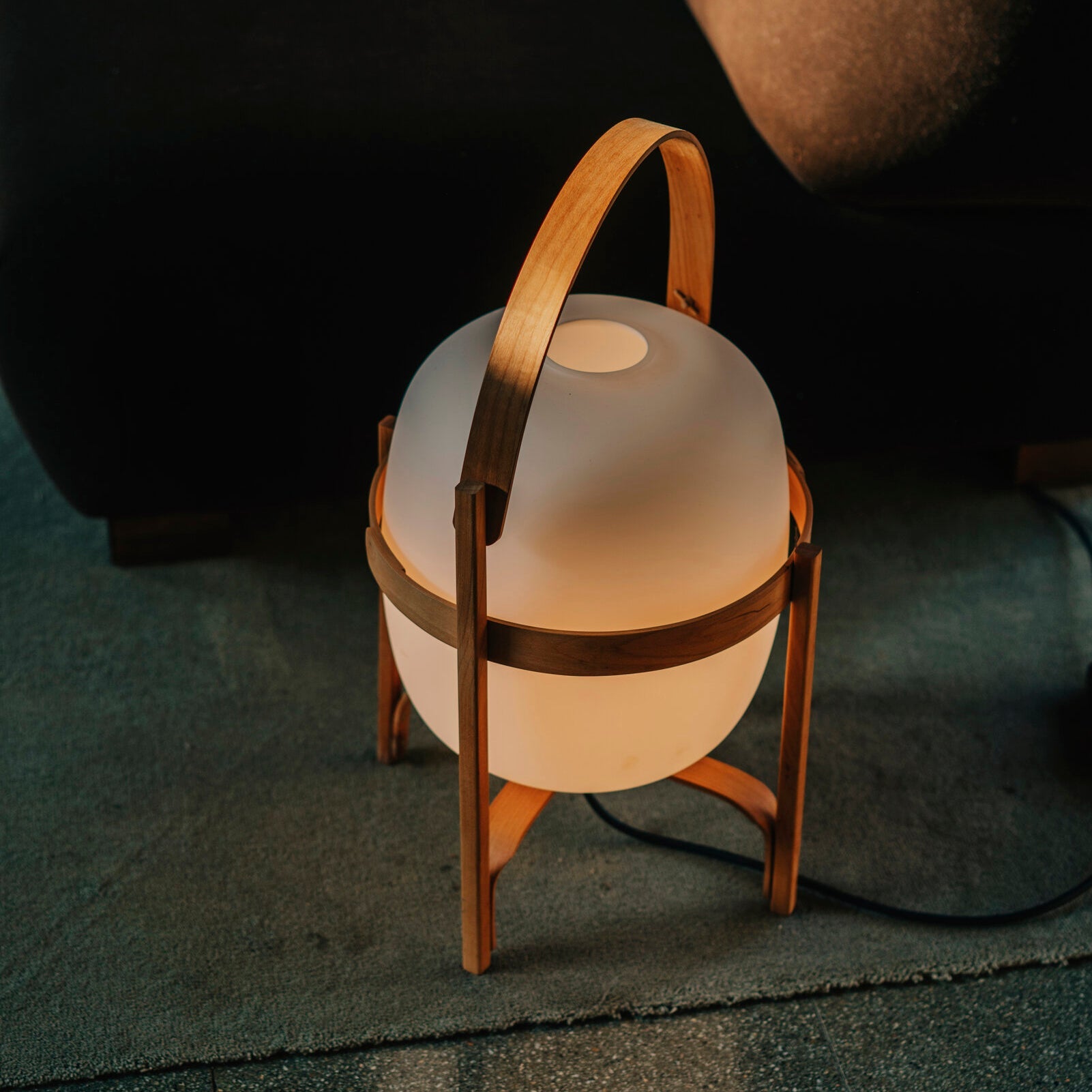 Portable Lantern Glass Table Lamp - Cueteks