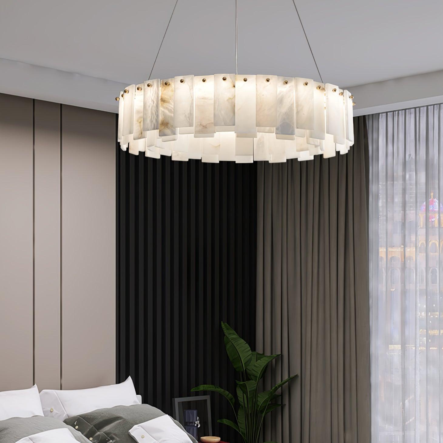 Celestial Alabaster Round Chandelier - Cueteks