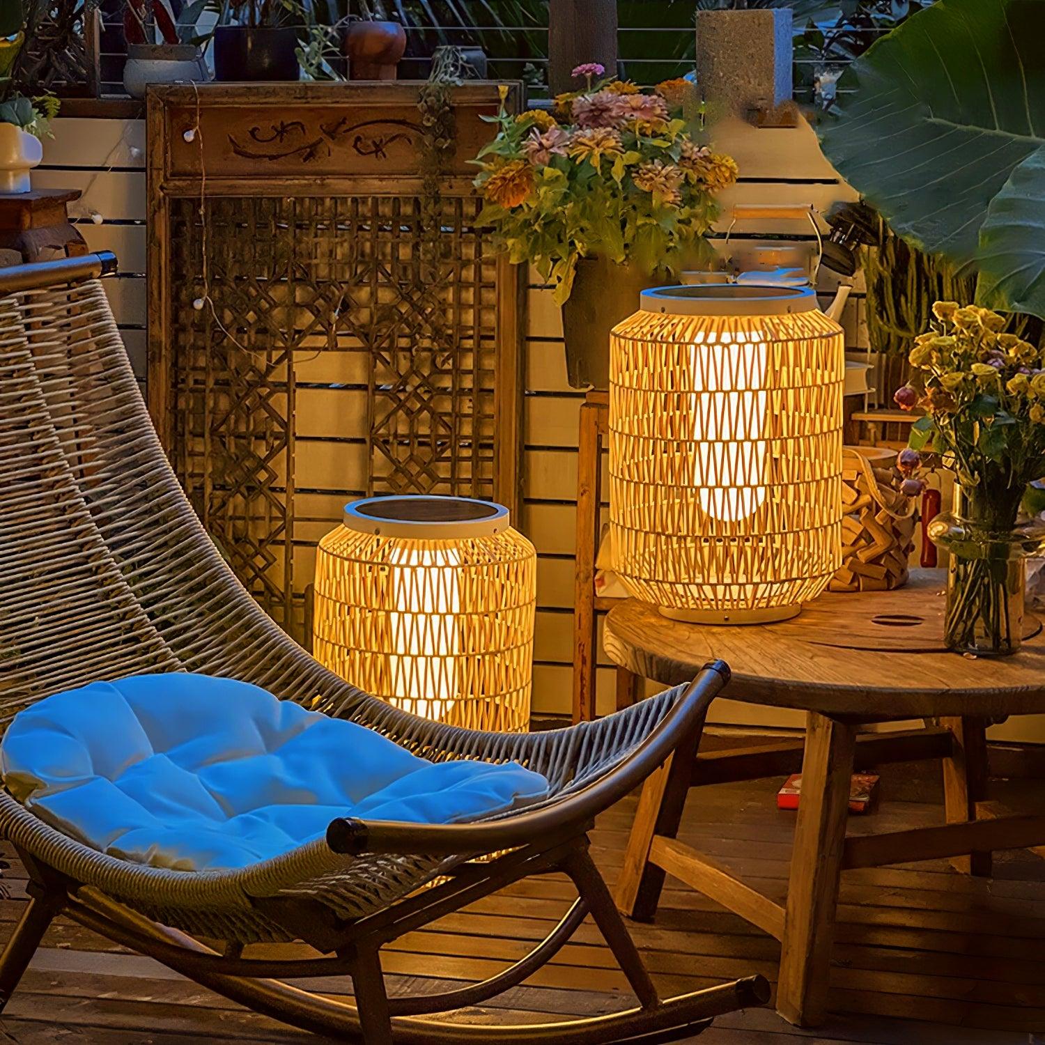 Woven Rattan Outdoor Lamp - Cueteks