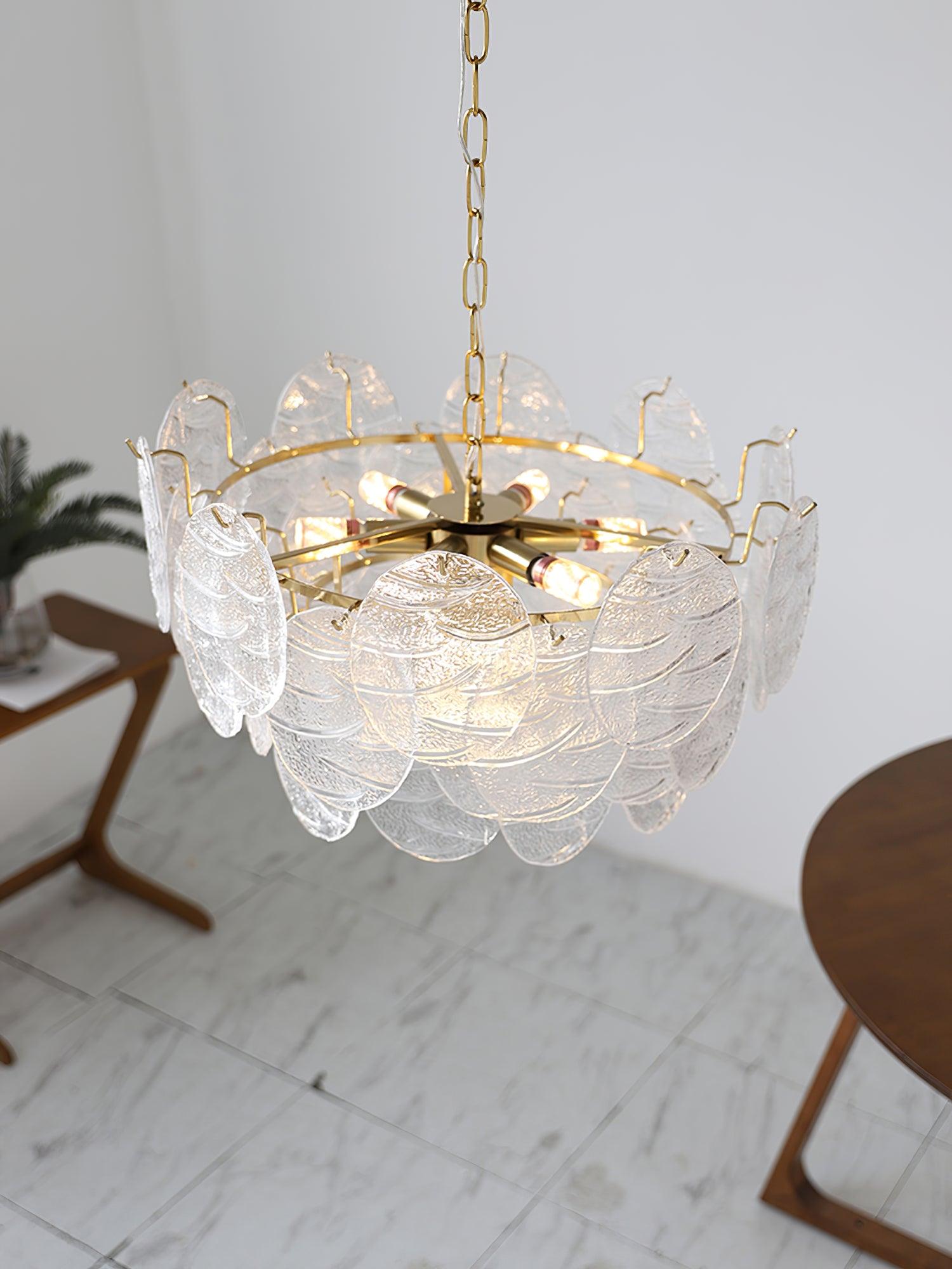 Glass Disc Chandelier - Cueteks