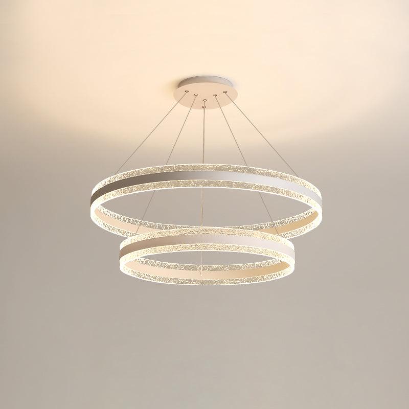 Double-layer White option showing two pale centre-band LED rings on thin wires beneath a round canopy