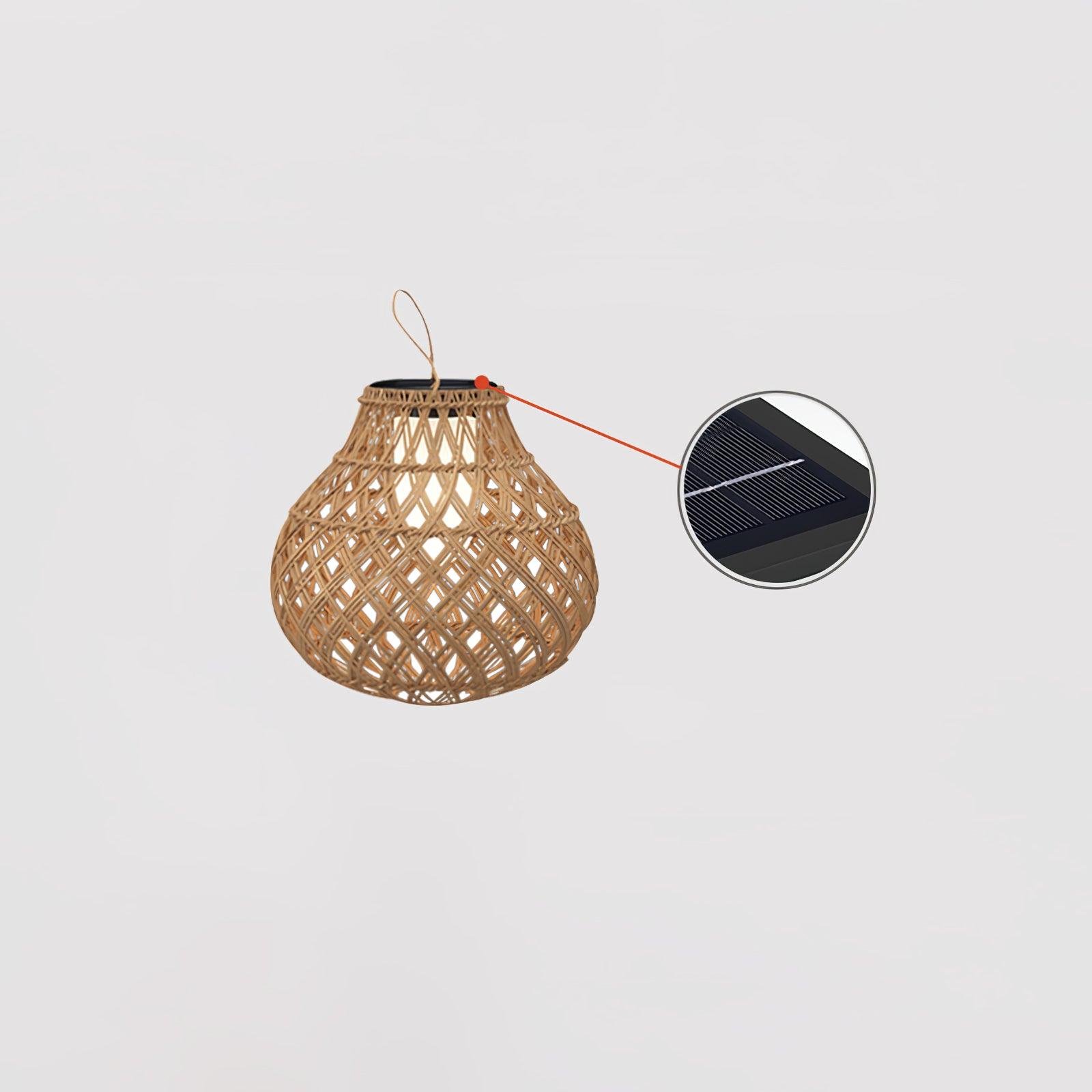 Woven Sphere Solar Lantern Outdoor Lamp - Cueteks