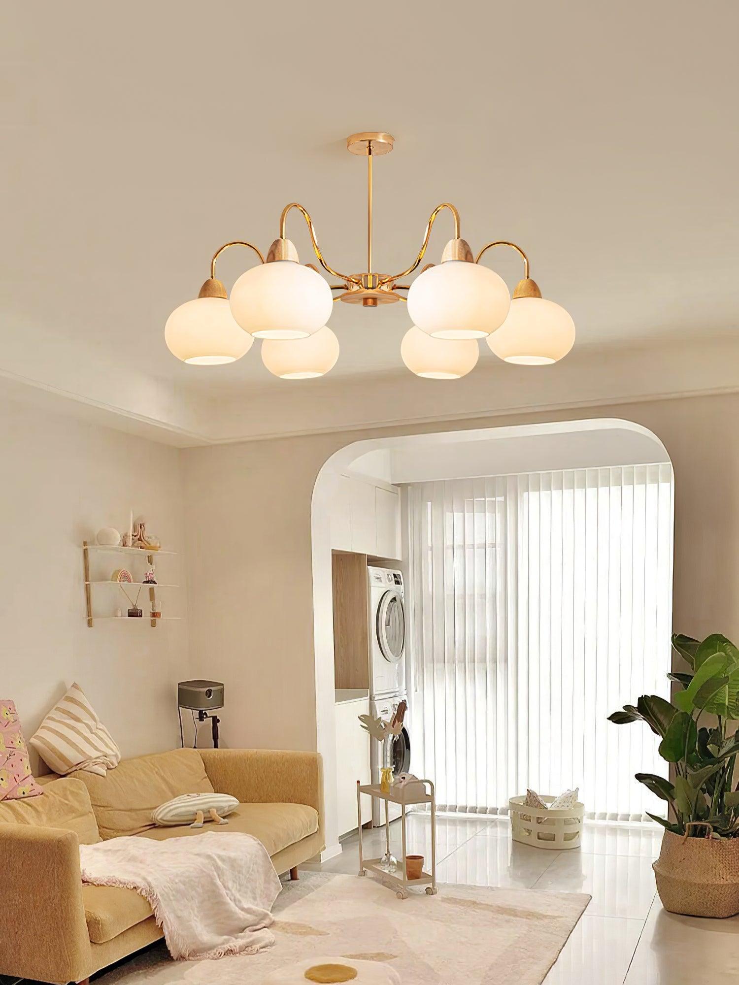 Glass Persimmon Chandelier - Cueteks