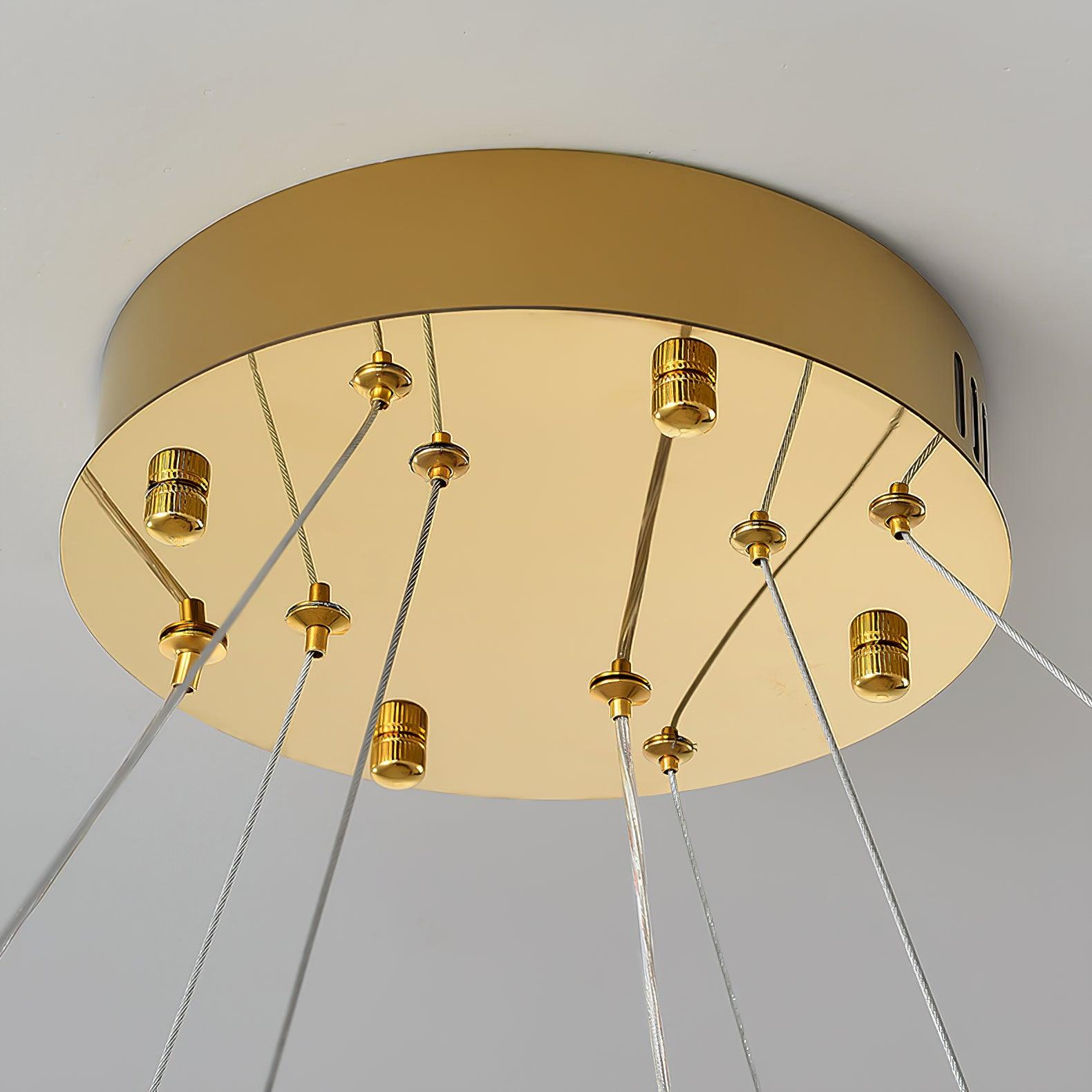 Stella round Gold canopy and suspension-cable fittings