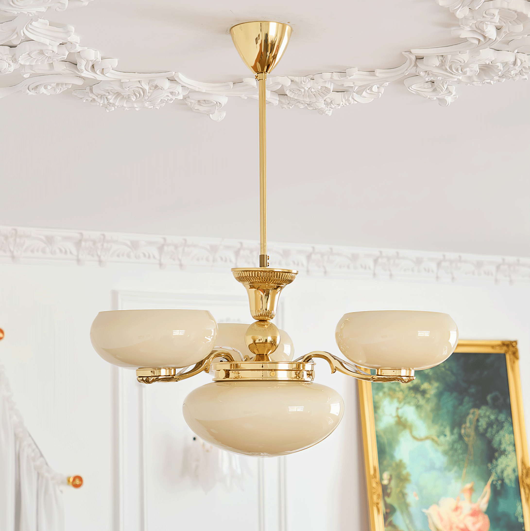 Brass Radiance Orb Chandelier - Cueteks