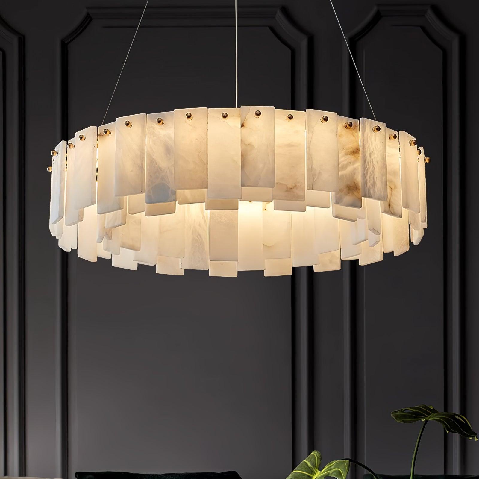Celestial Alabaster Round Chandelier - Cueteks