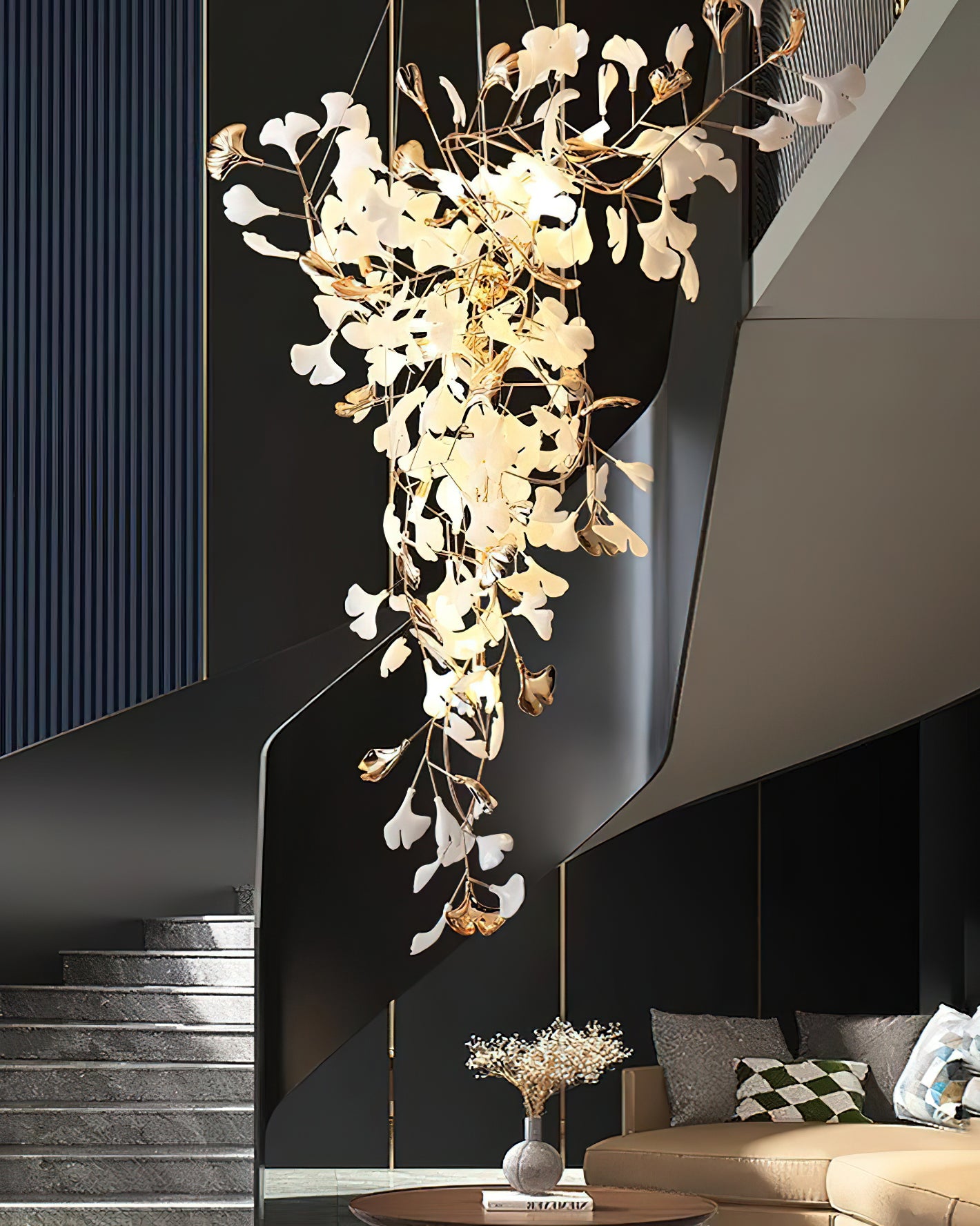Ginkgo Tip Tlying Chandelier - Cueteks