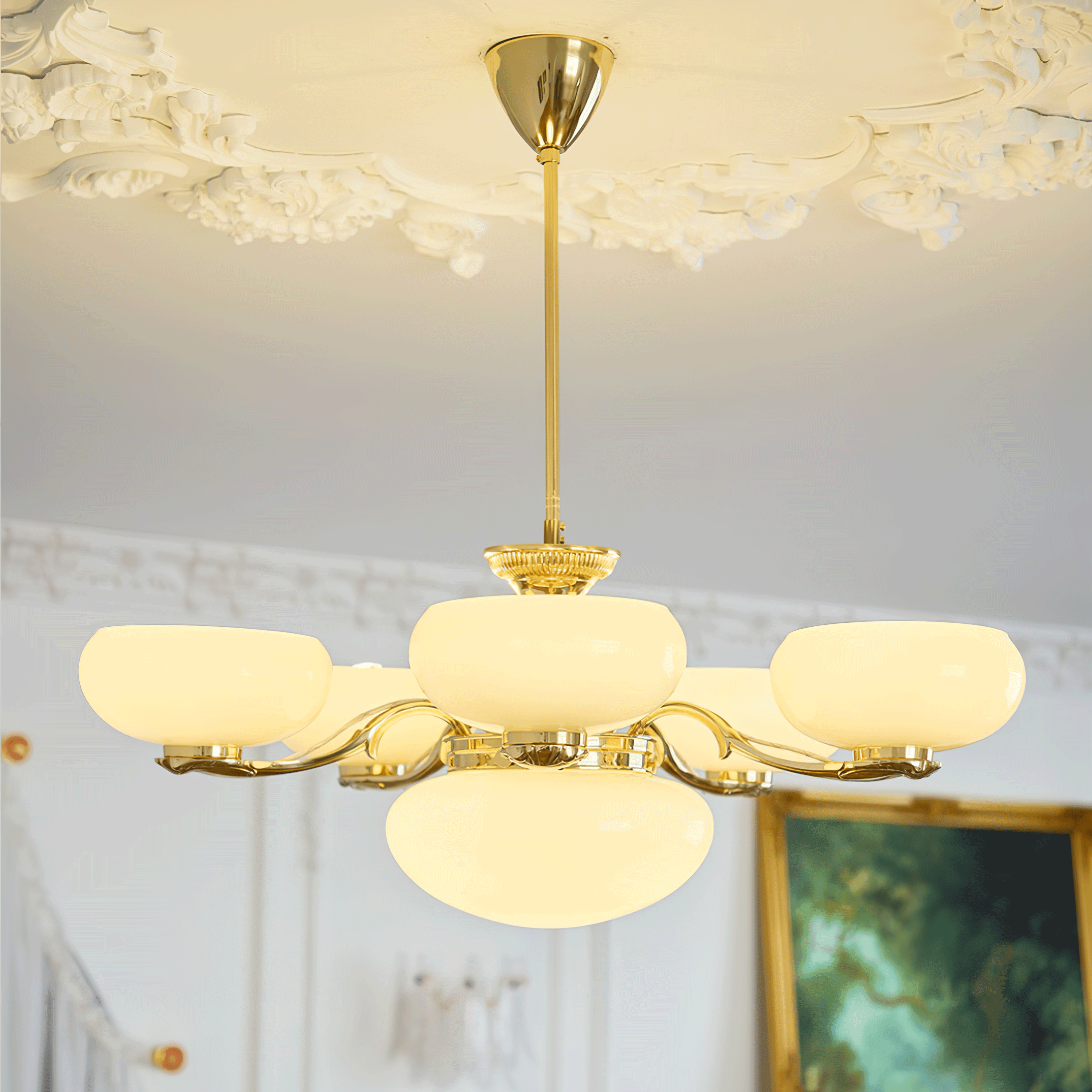 Brass Radiance Orb Chandelier - Cueteks