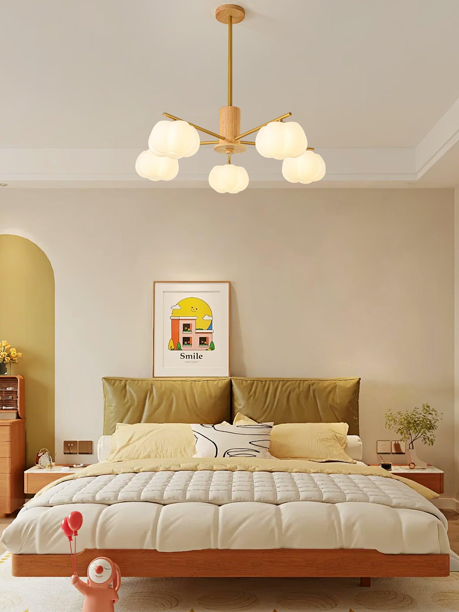 Wooden Cotton Balls Chandelier - Cueteks