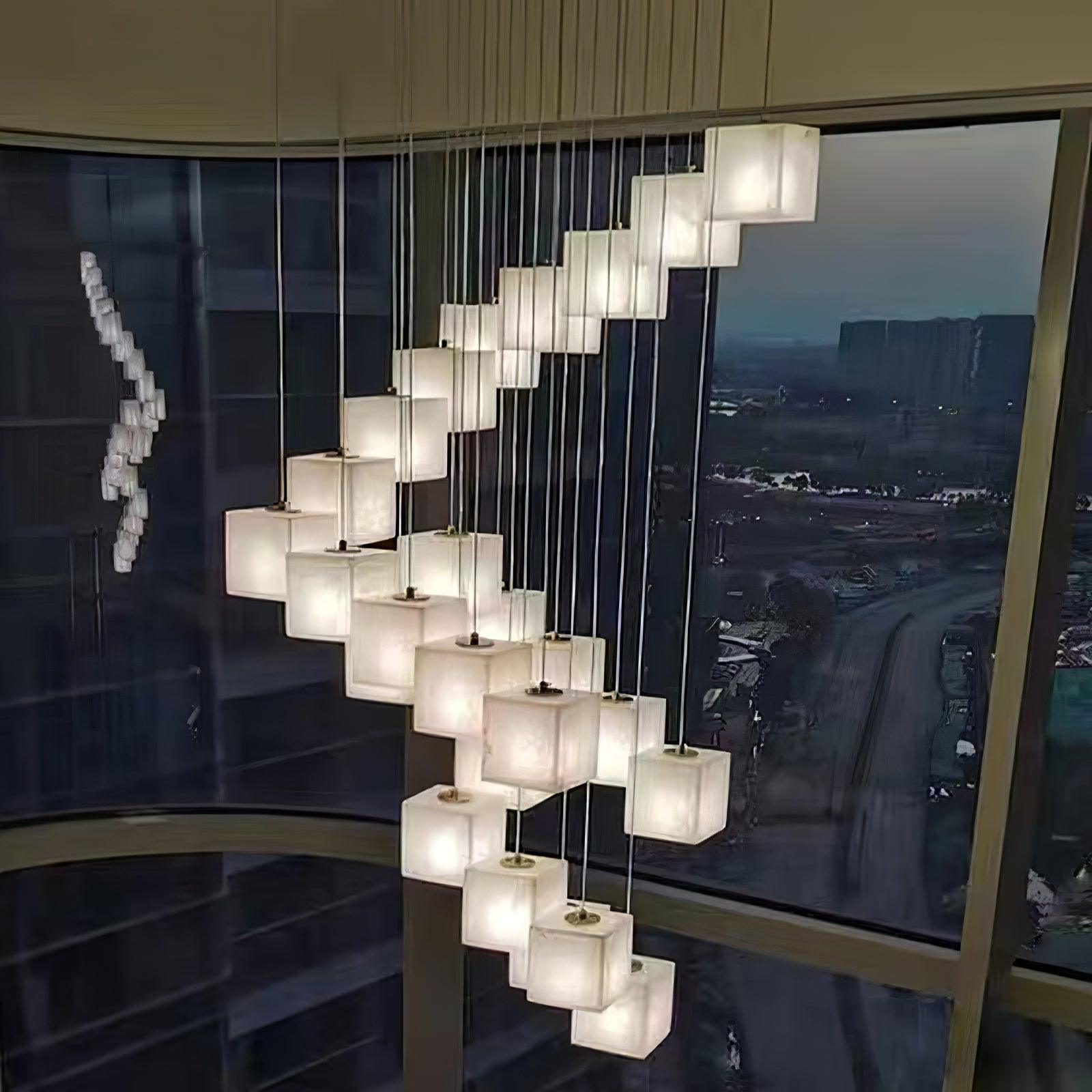 Alabaster Box Chandelier - Cueteks