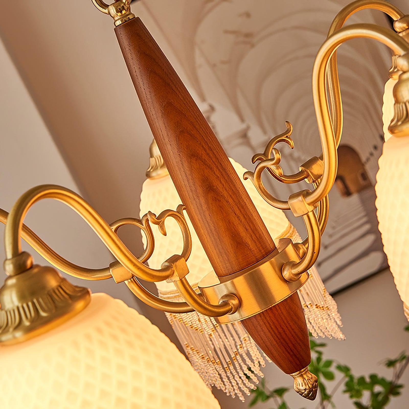 Mesh Tassel Glass Chandelier - Cueteks