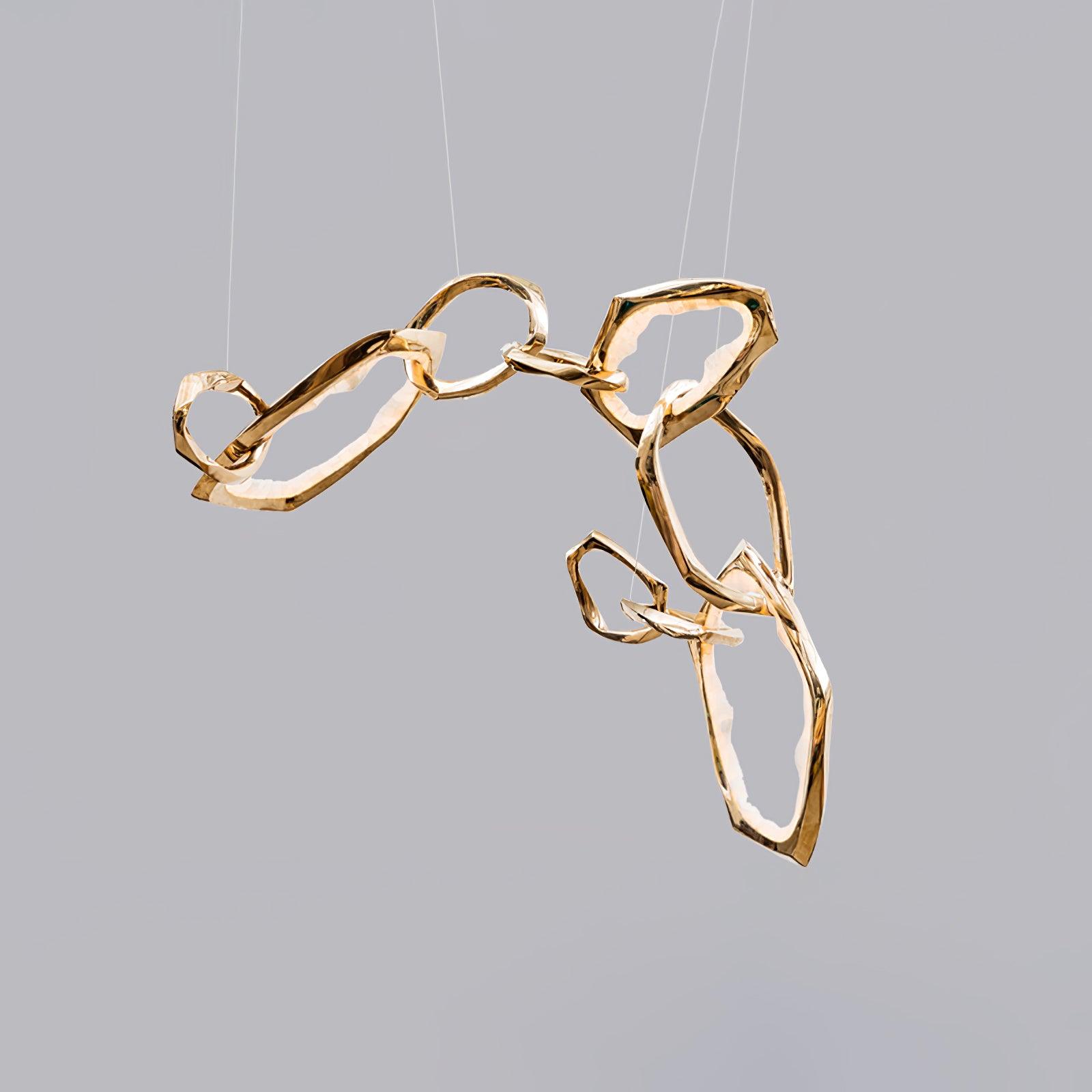 Cloud Rings Series Brass Chandelier - Cueteks