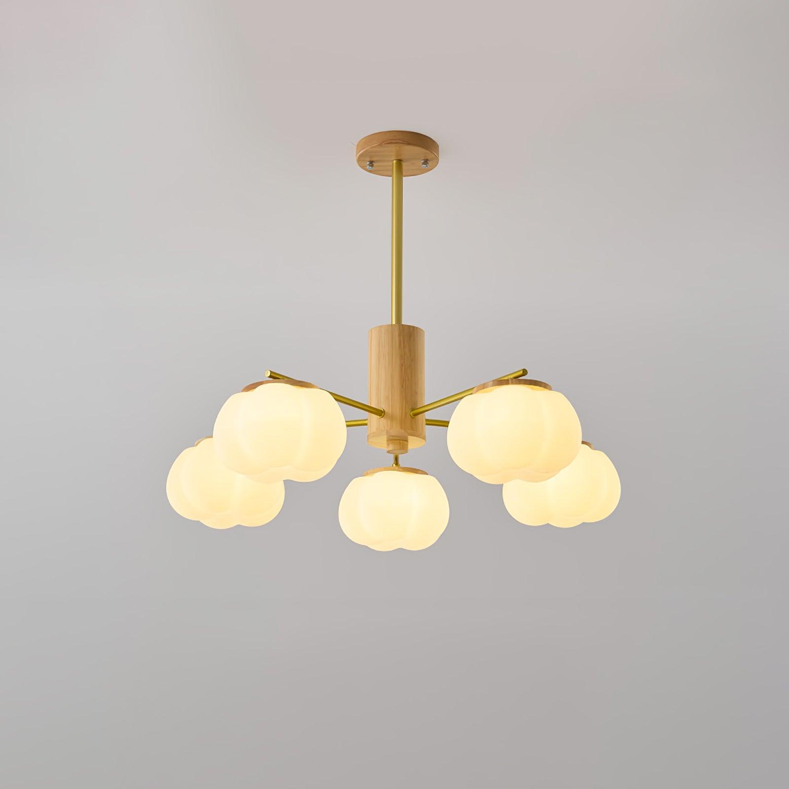 Wooden Cotton Balls Chandelier - Cueteks