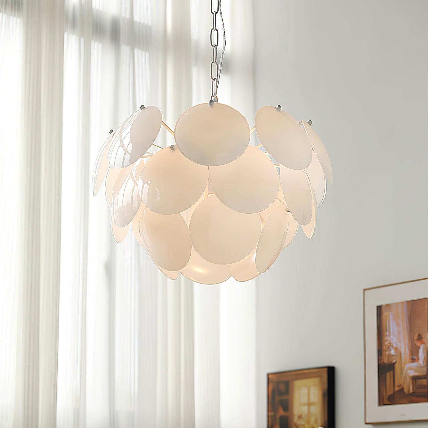 Luminous Petal Glass Chandelier - Cueteks