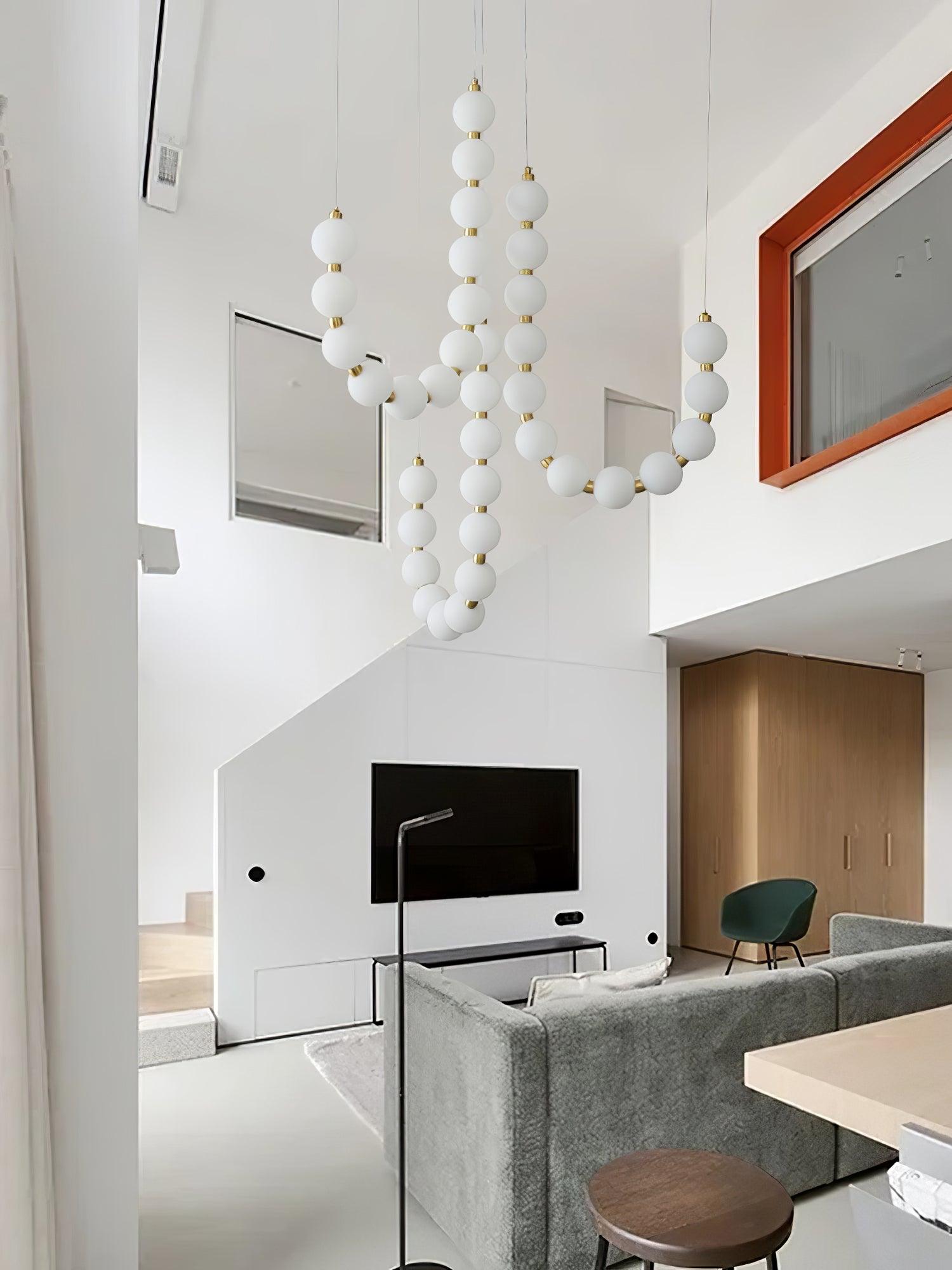 Glass Pearl Necklace Chandelier - Cueteks