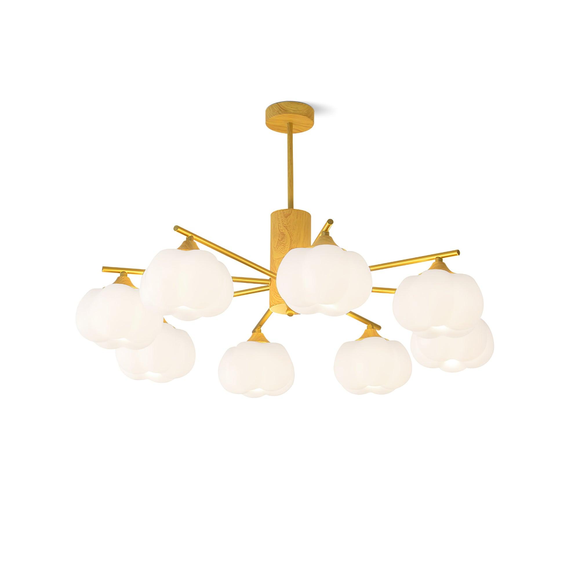 Wooden Cotton Balls Chandelier - Cueteks