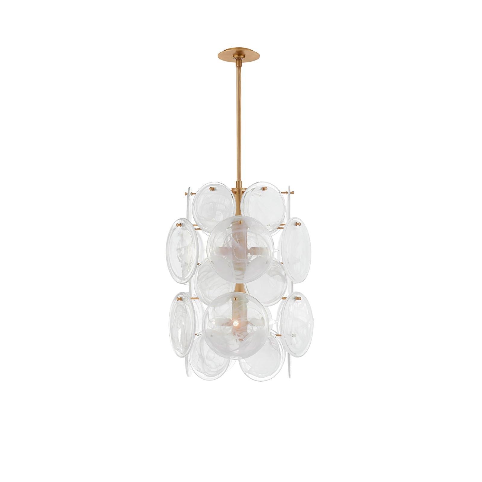 Brass Discs Cascading Chandelier - Cueteks