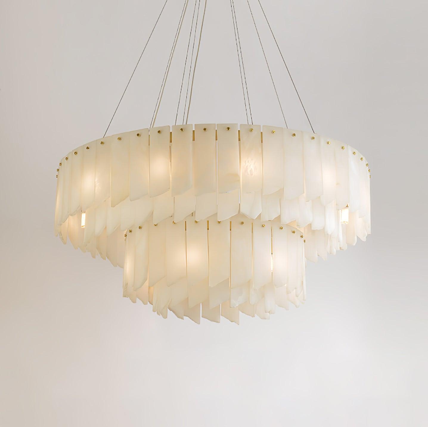 Alabaster Cascade Tiered Chandelier - Cueteks