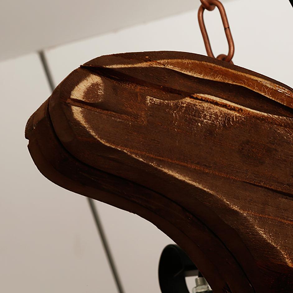 Close view of distressed-looking wooden guitar edge
