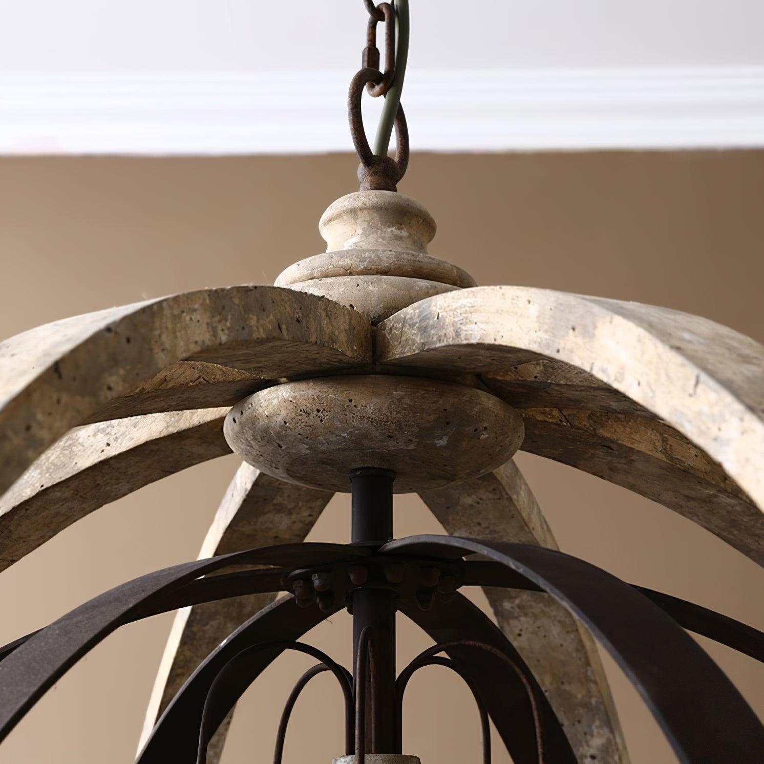 Retro Globe Weathered Chandelier - Cueteks