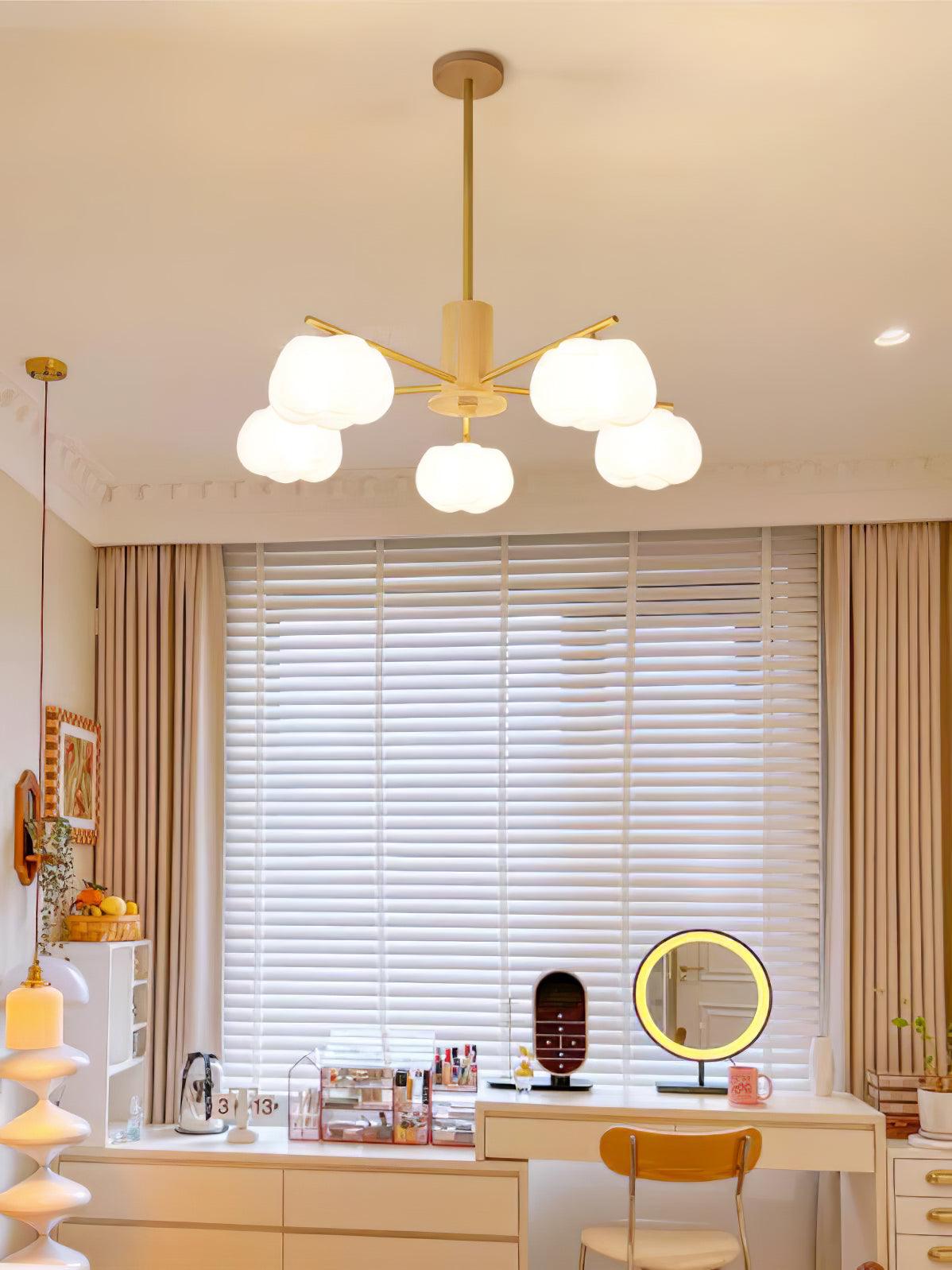 Wooden Cotton Balls Chandelier - Cueteks
