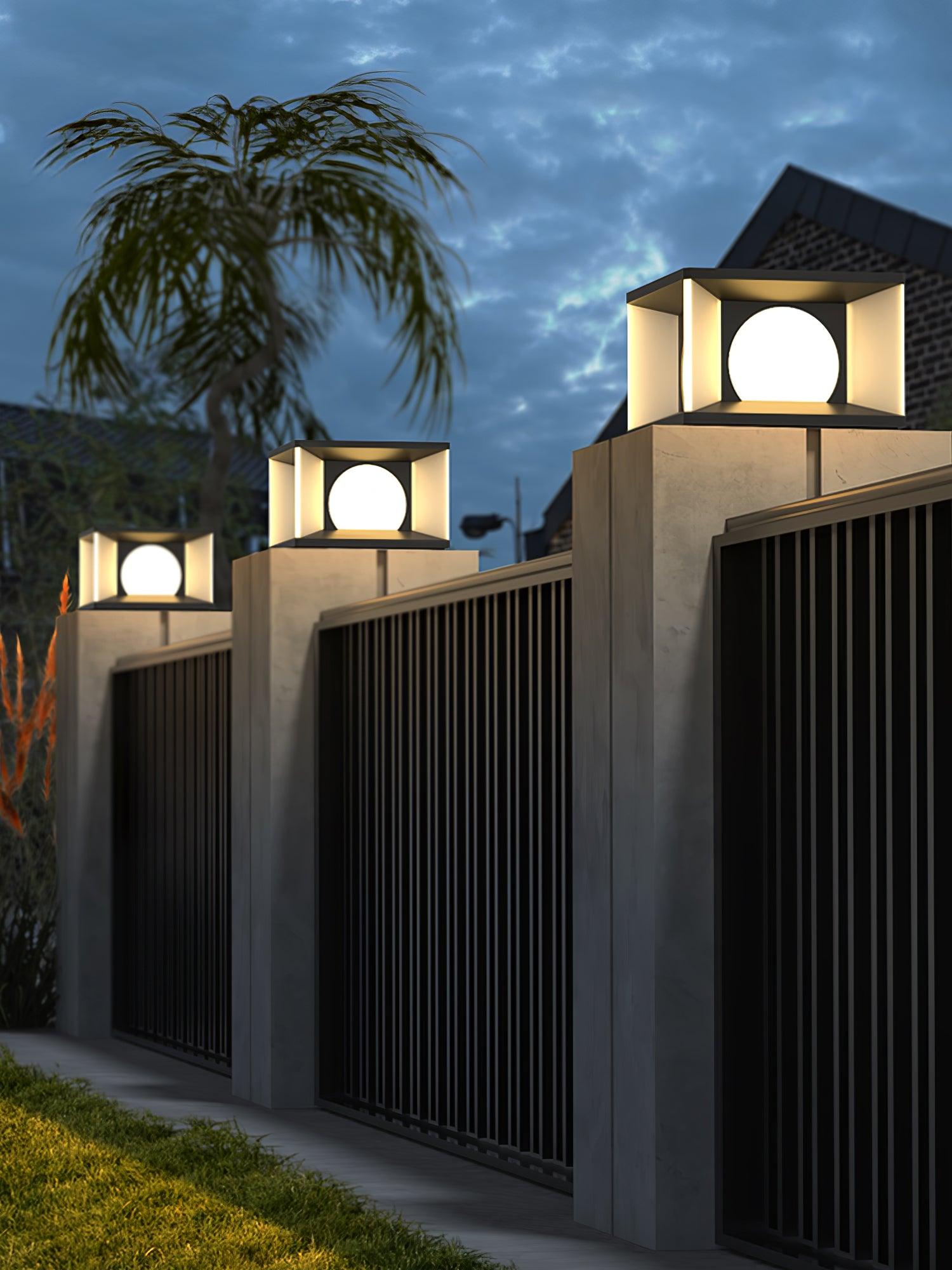 Eclipse Cube Outdoor Post Light - Cueteks