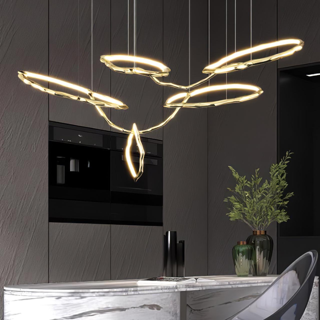Cloud Rings Series Brass Chandelier - Cueteks