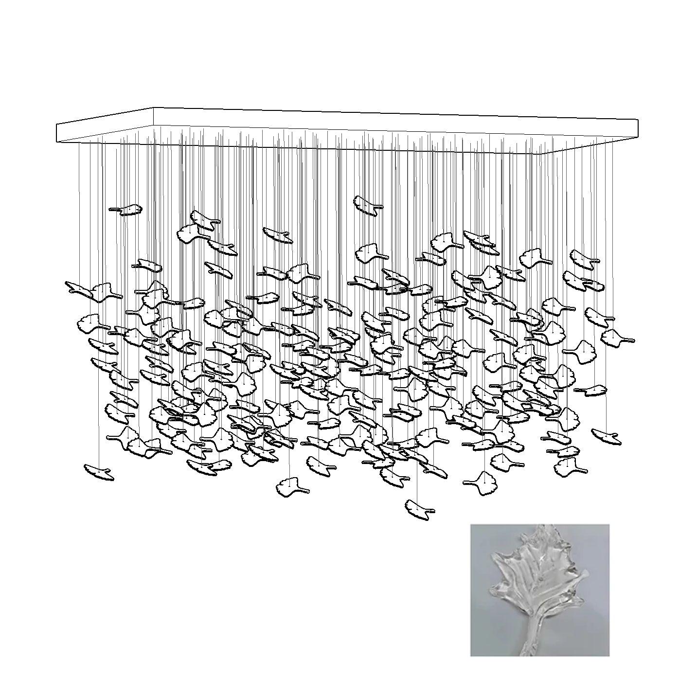 Multicolor Crystal Maple Leaf Chandelier - Cueteks