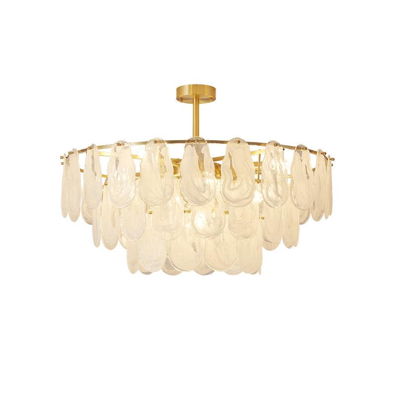 Round Cloud 80 cm pendant with a broad circular arrangement of overlapping glass panels