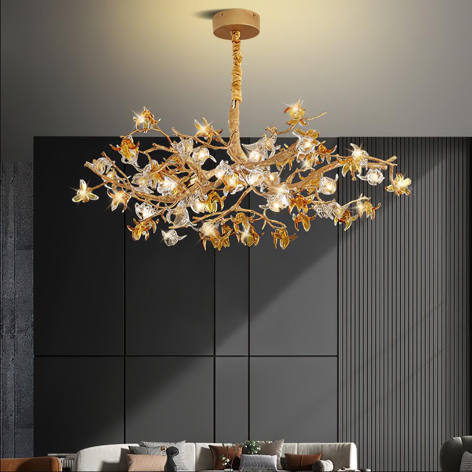 Aosta Brass Branch Chandelier - Cueteks