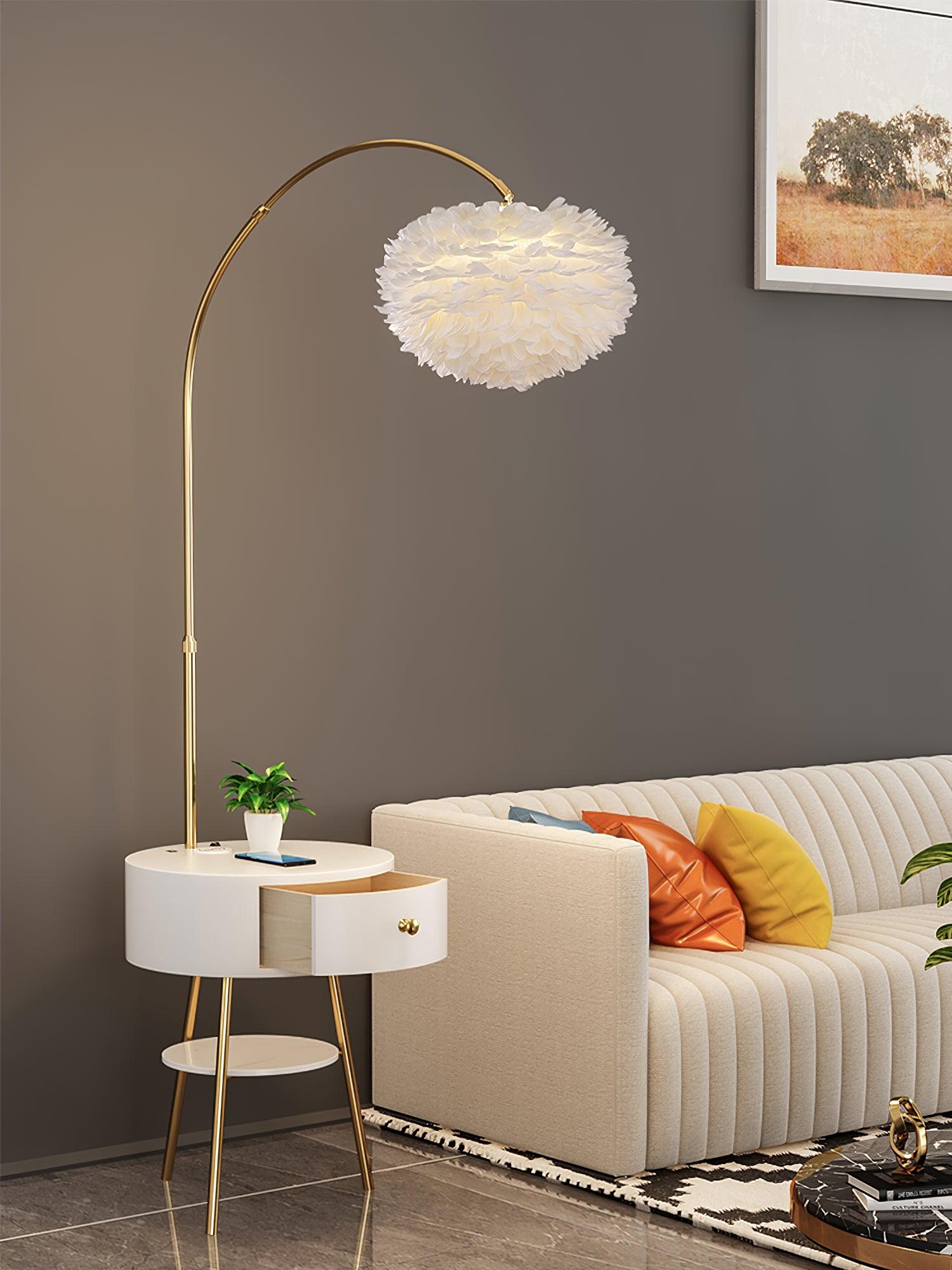 Feather Drawer Floor Lamp - Cueteks