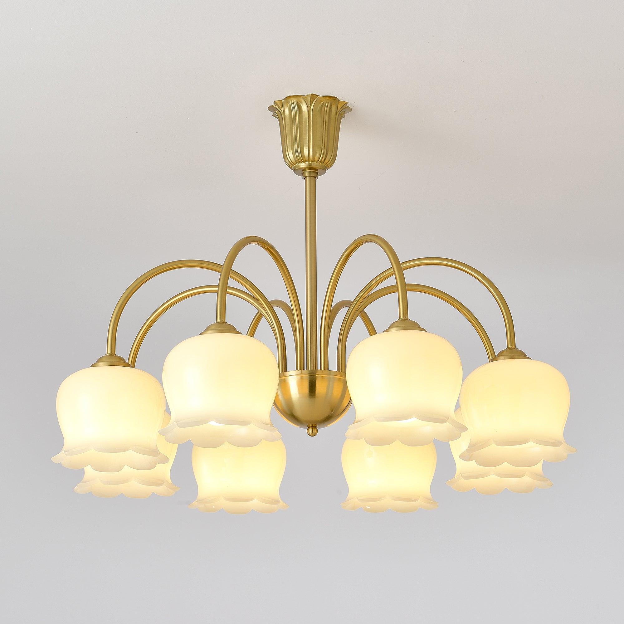 Orchids Brass Chandelier - Cueteks
