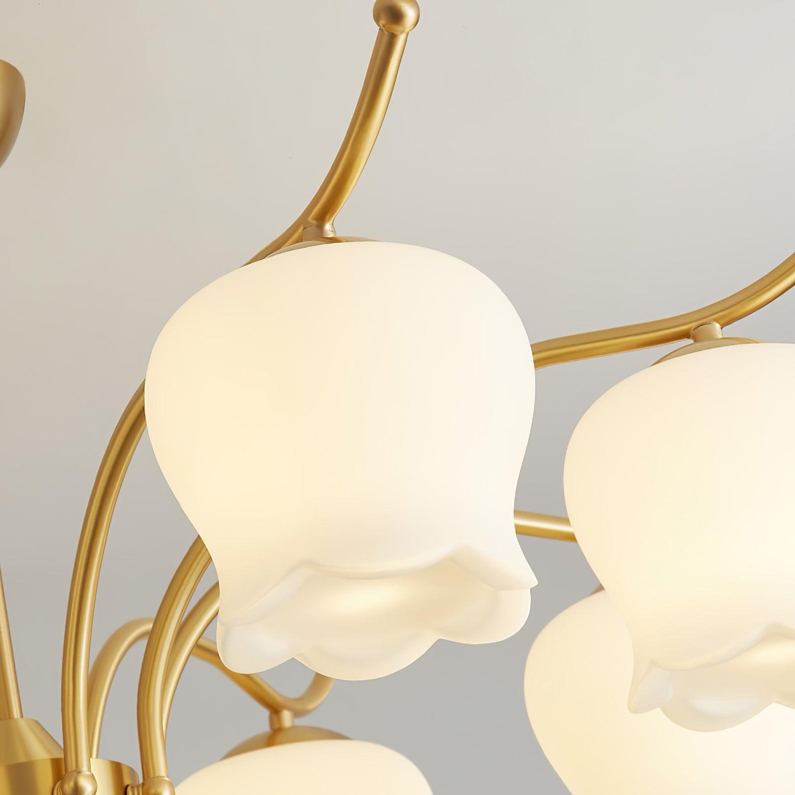 Tulip Brass Chandelier - Cueteks